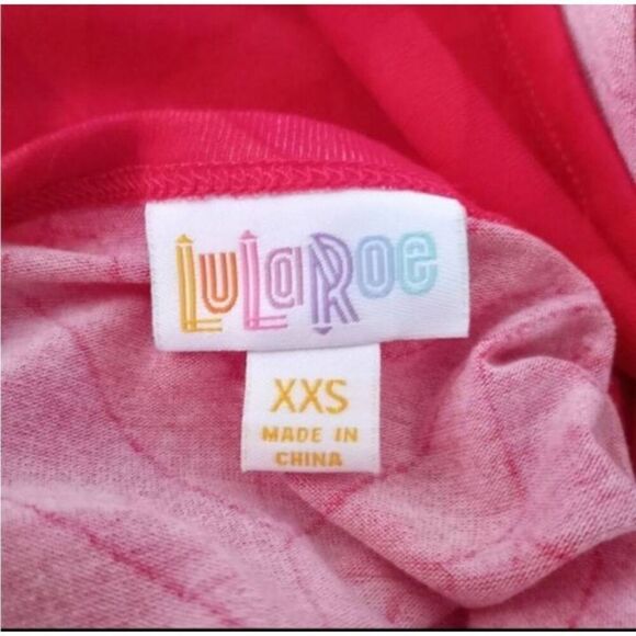 LULAROE PINK/RED CHEVERON JULIA BODYCON DRESS SZ.XXS EUC. - Picture 6 of 7